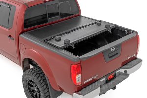 Nissan Frontier Hard Low Profile Bed Cover - Rough Country - Tri-Fold - '05-'21